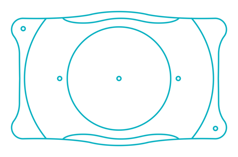 Strichzeichnung der EVO ICL: in der Mitte der optischen Zone die Öffnung KS-AquaPORT mit 0,36 mm Durchmesser