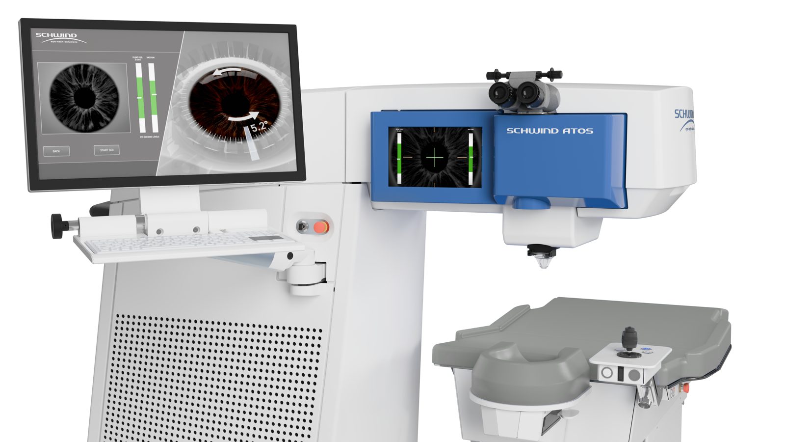 SCHWIND ATOS femtosecond laser with screen and patient bed